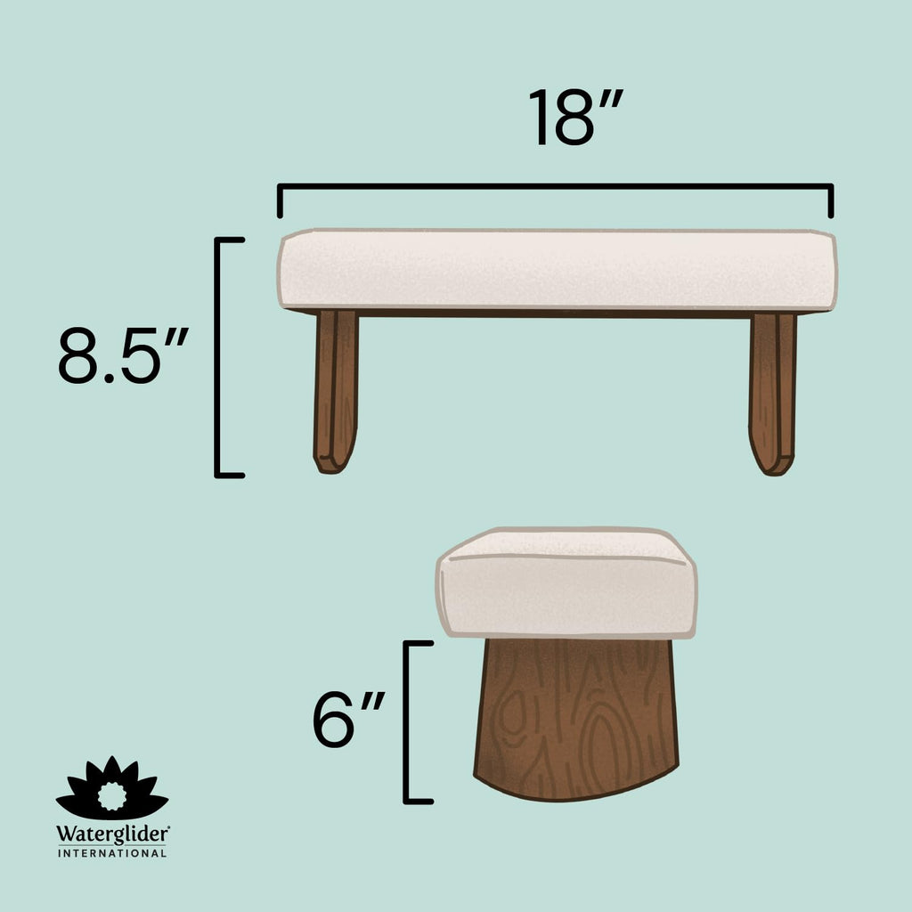 Meditation Bench (Burgundy), Seiza, Sustainable Acacia Wood with Curved Bottom Edges for the Perfect Posture