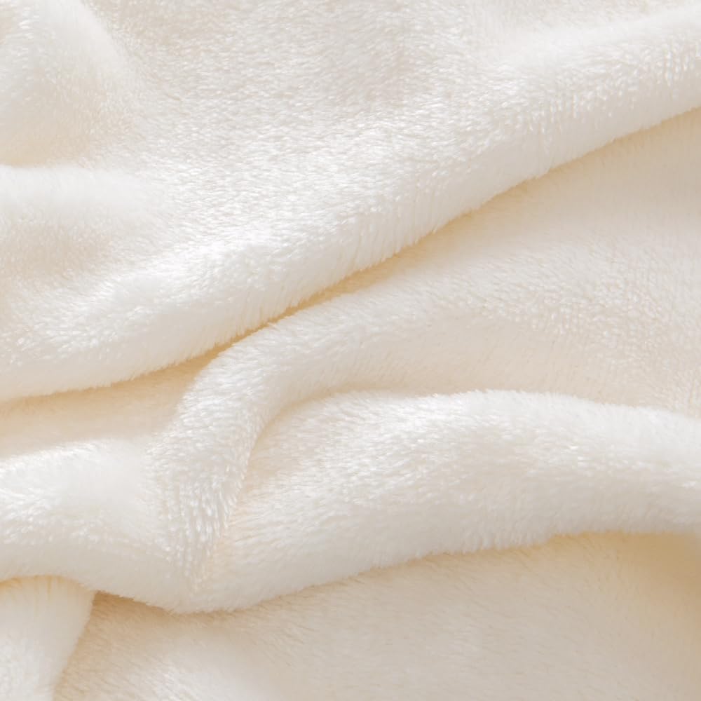 Flannel Sheets Queen Size, White, 4 Pieces