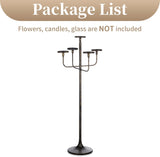 Black Floor Candelabra Centerpiece 5-arm 48inch Tall Candle Holders for Candlesitcks Taper Pillar Candles Metal