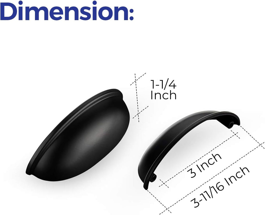 15 Pack 3" Drawer Pulls Matte Black Cabinet Pulls Kitchen Cabinet Handles Drawer Handles Cabinet Knobs Kitchen Hardware