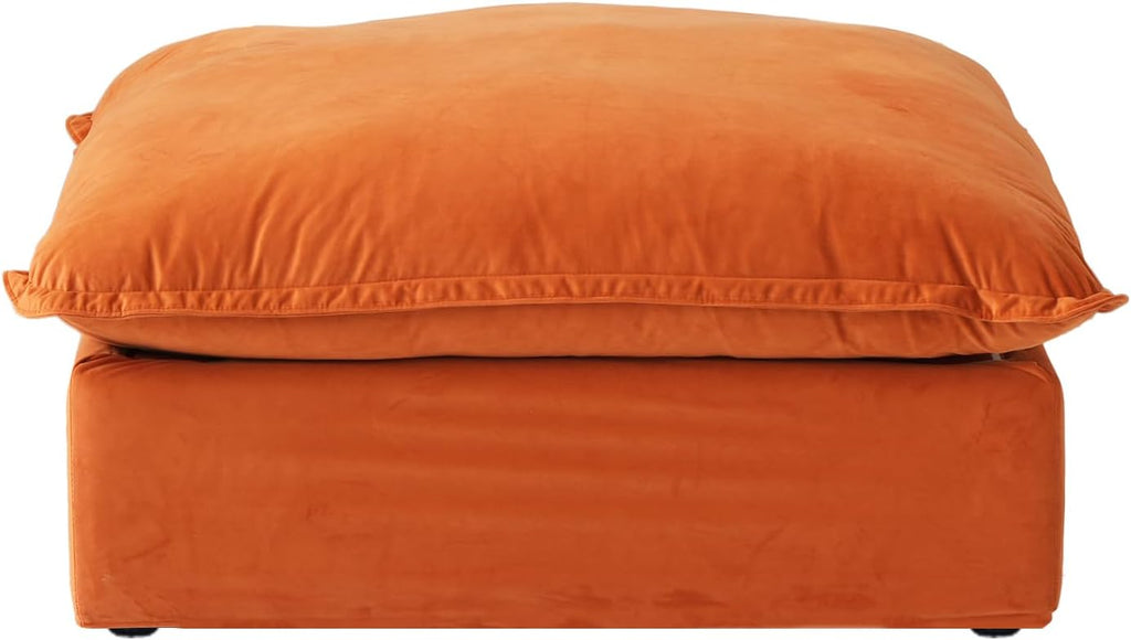 Ottoman Module for Living Room, Cushion Covers Removable, Minimalist Comfy Breathable Ottoman Seater Paired with Sofa Couch for Living Room Apartment, Orange A124-B0F1JR8WBJ