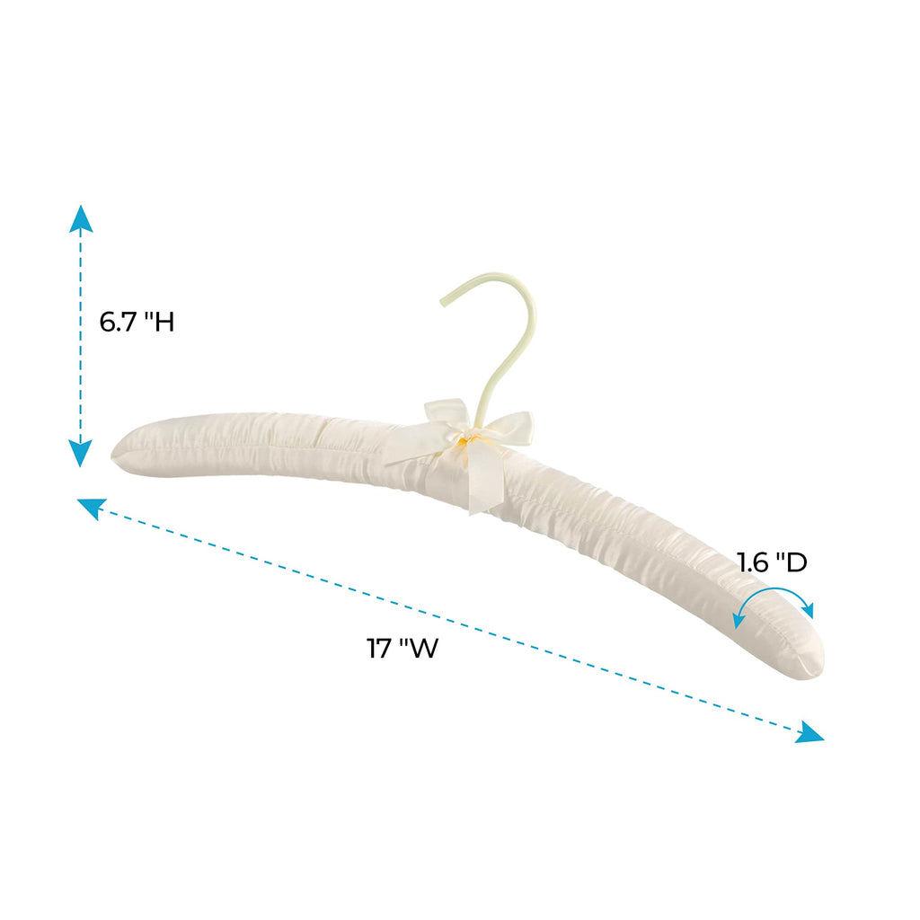 Padded Hanger for Sweaters - 17 Inch Extra Large Heavy Duty Satin Covered Coat Hangers No Shoulder Bump for Women