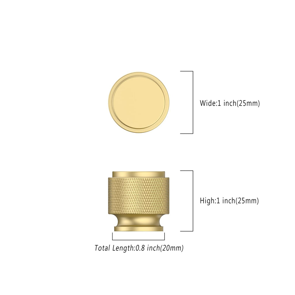 6 Pack Brushed Gold Cabinet Knobs Heavy-Duty Solid Kitchen Cabinet Pulls Gold Dresser Drawer Hardware for Cupboard