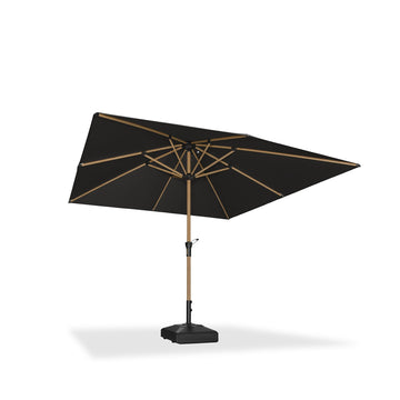 Patio Umbrella 10' x 10' Market Square Wood-Grain Finish, Black
