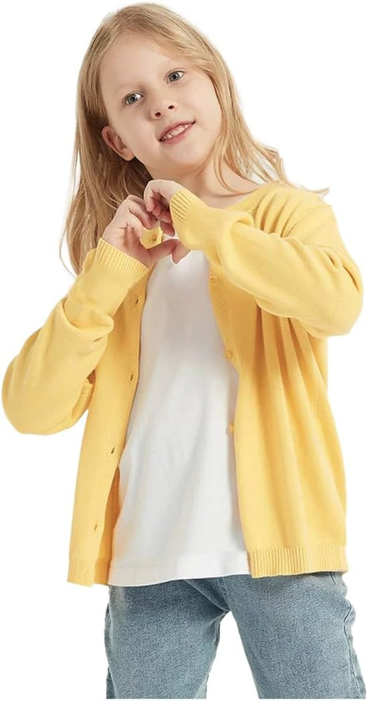 Cardigan Sweater School Uniforms Toddler Long Sleeve Button Knit Solid Sweaters Tops