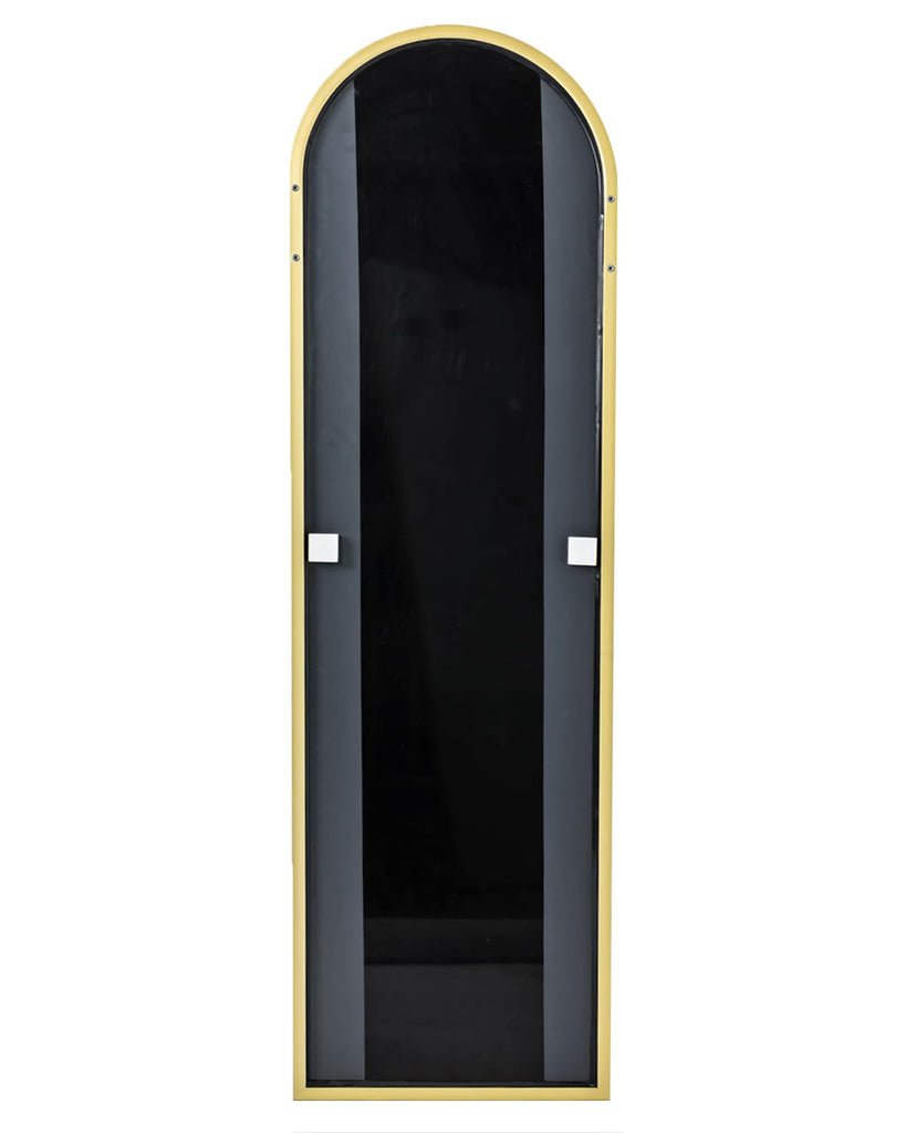 14"x 48" Arched Vertical Wall Mirror, Gold Frame, Over The Door, Full Body, Hanging or Mounting, Modern Style