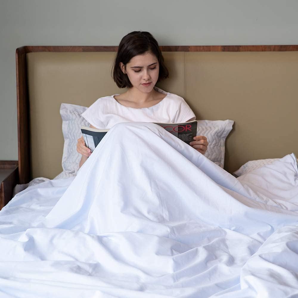 Cooling Weighted Blanket Queen Size (15 Pounds 60''x80'' for Adult), Breathable Fabric with Premium Glass Beads