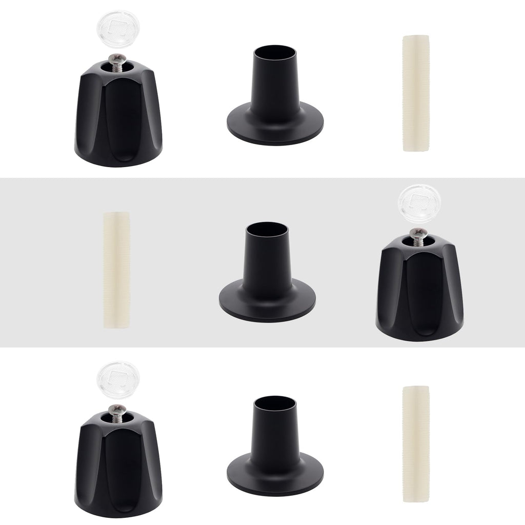 3-Piece Shower Handle Set with Escutcheon Plate - Universal Fit Mixing Valves - Chrome Plated Finish