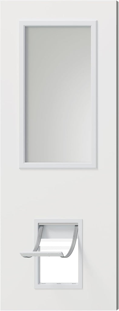 Entry Door, 32" x 80", 1-Panel Frosted Glass Front Door, Solid Wood & MDF Construction, Waterproof Primer, Easy to