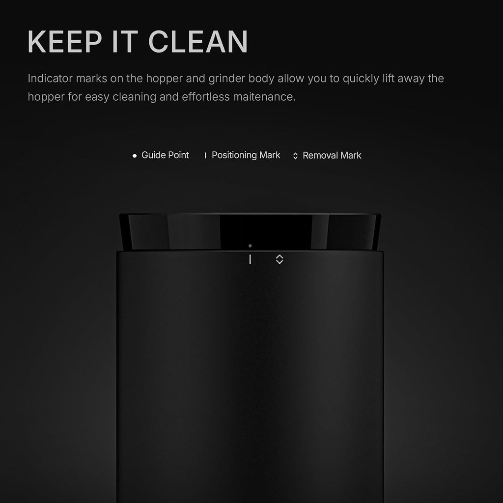 Burr Coffee Grinder, Portable Electric Grinder with Metal Body, 30 Precise Settings for Espresso to French Press, Low