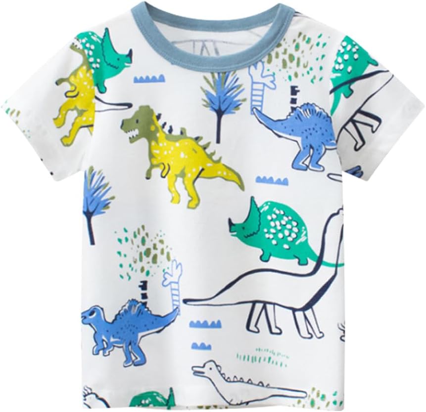 Boys' Pack Excavator Short Sleeve Crewneck T-Shirts Top Tee Toddler Boys' Value Pack Cotton T-Shirt