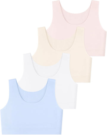 Girls Training Bras, Seamless No Pad Sports Bra Multipack