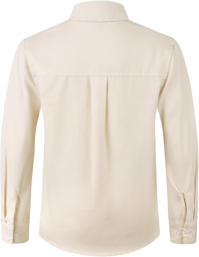 Boys Oxford Shirt Long Sleeve Formal Dress Shirt