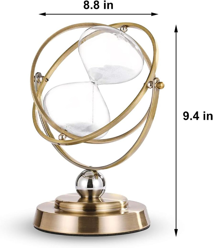 Brass Hourglass 60 Minute Sand Clock Timer:720° Rotating Antique White Sand Watch 60 Min,Antiguo Reloj De Arena 1