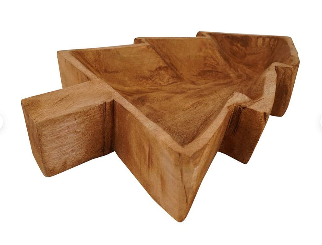 5-Pack Farmhouse Tree Wood Rustic Handmade Dough Bowls 9 x 13 x 1.5 inches - Candle Pour - Candle Fill - Gifts for