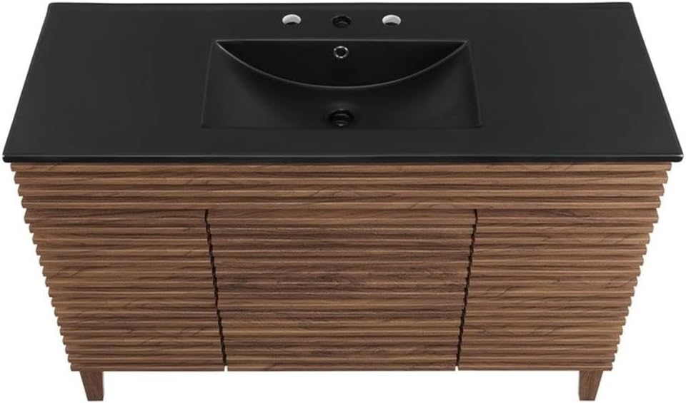 Render 48" Single Bathroom Vanity in Walnut Black