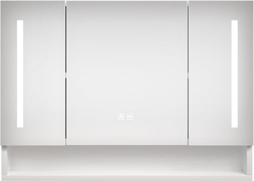Illuminated Modern Medicine Cabinet with Adjustable LED Lighting and Anti-Fog Mirror, Multi-Tier Storage Organization