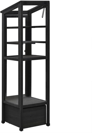 Wooden Cold Frame Greenhouse, Portable Garden Raised Flower Planter Shelf with 3 Removable shelves Mini Greenhouse