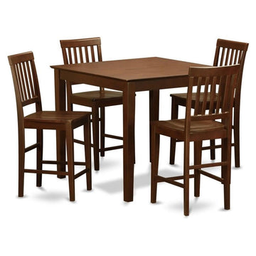 5 Piece Counter Height Dining Table Set Includes a Square Kitchen Table and 4 Dining Chairs, 36x36 Inch