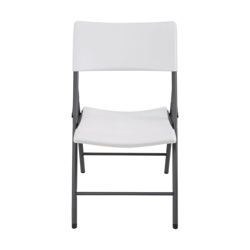 Light Commercial Folding Chair, White Granite with Gray Frame, 4 Pack
