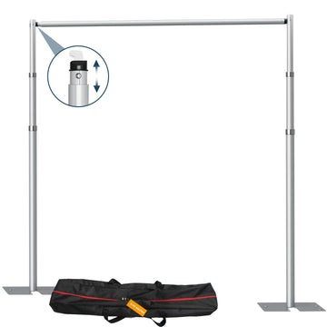 10x 8.6ft Pipe and Drap Backdrop Stand Kit, Heavy Duty Adjustable Frame Backdrop Stand for Event, Birthday Party