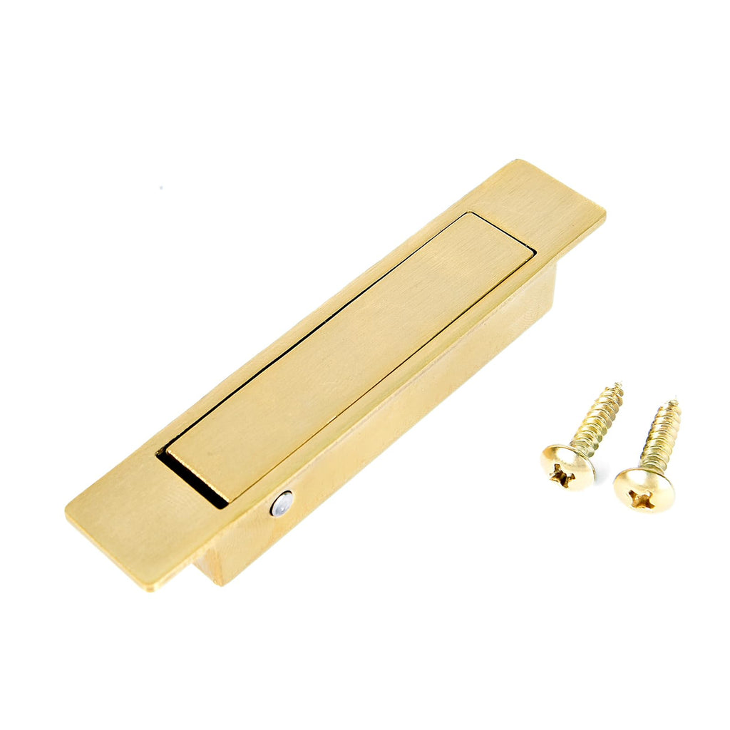Pocket Door Handles Edge Pull,Flush Finger Hardware,Satin Brass,5