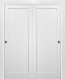 Sliding Closet Door SARTODOORS Quadro 4111 Bypass Interior Doors, no Glass, MDF, 72x80, White, Moder