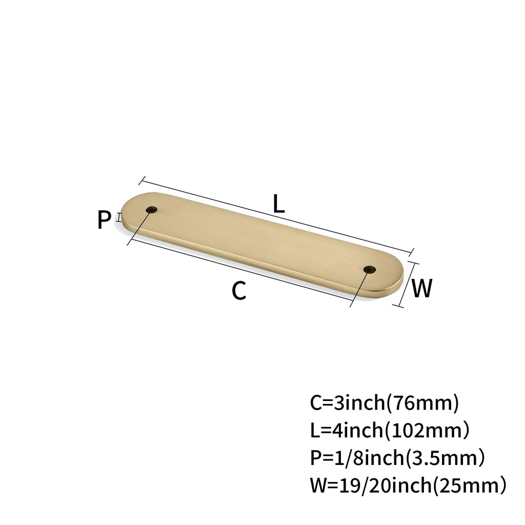 10 Pack Champagne Bronze Cabinet Hardware Handle Pull Backplate/Back Plate - 3" Inch (76mm) Hole Centers