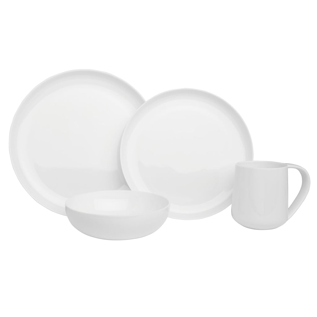 By Fitz and Floyd Nevaeh Coupe 16 Piece Dinnerware Set, Service for 4