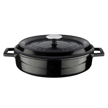 Signature Enameled Cast-Iron Multi-Purpose Braiser Oven - 3-1/2 Quart, Obsidian Black