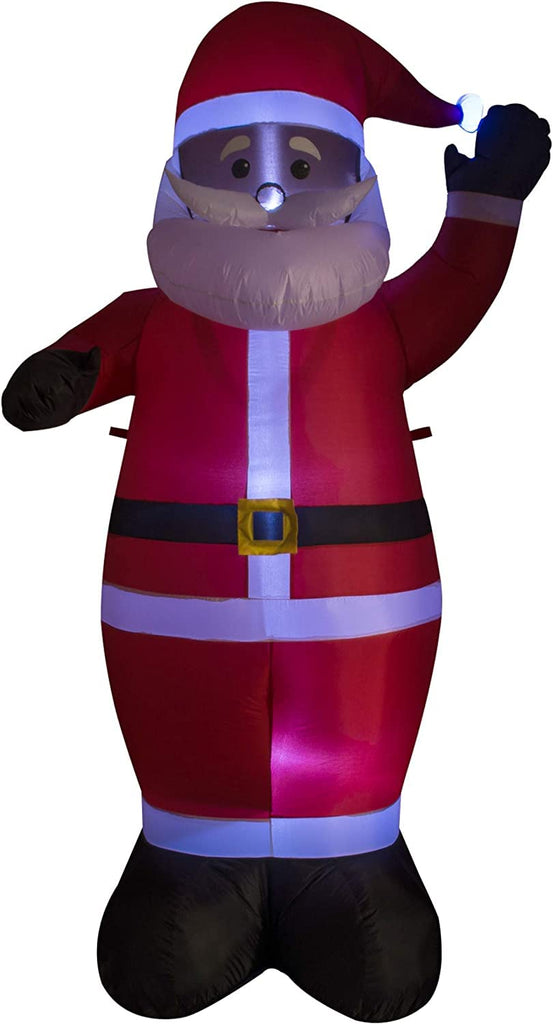 7.5 ft Black Santa Claus Inflatable Christmas Indoor and Outdoor Decoration with LED Lights Blow up Lighted Yard Lawn