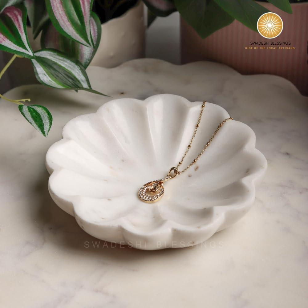 HandMade Marble Jewelry Tray, Trinket Dish, Catch-all,5"