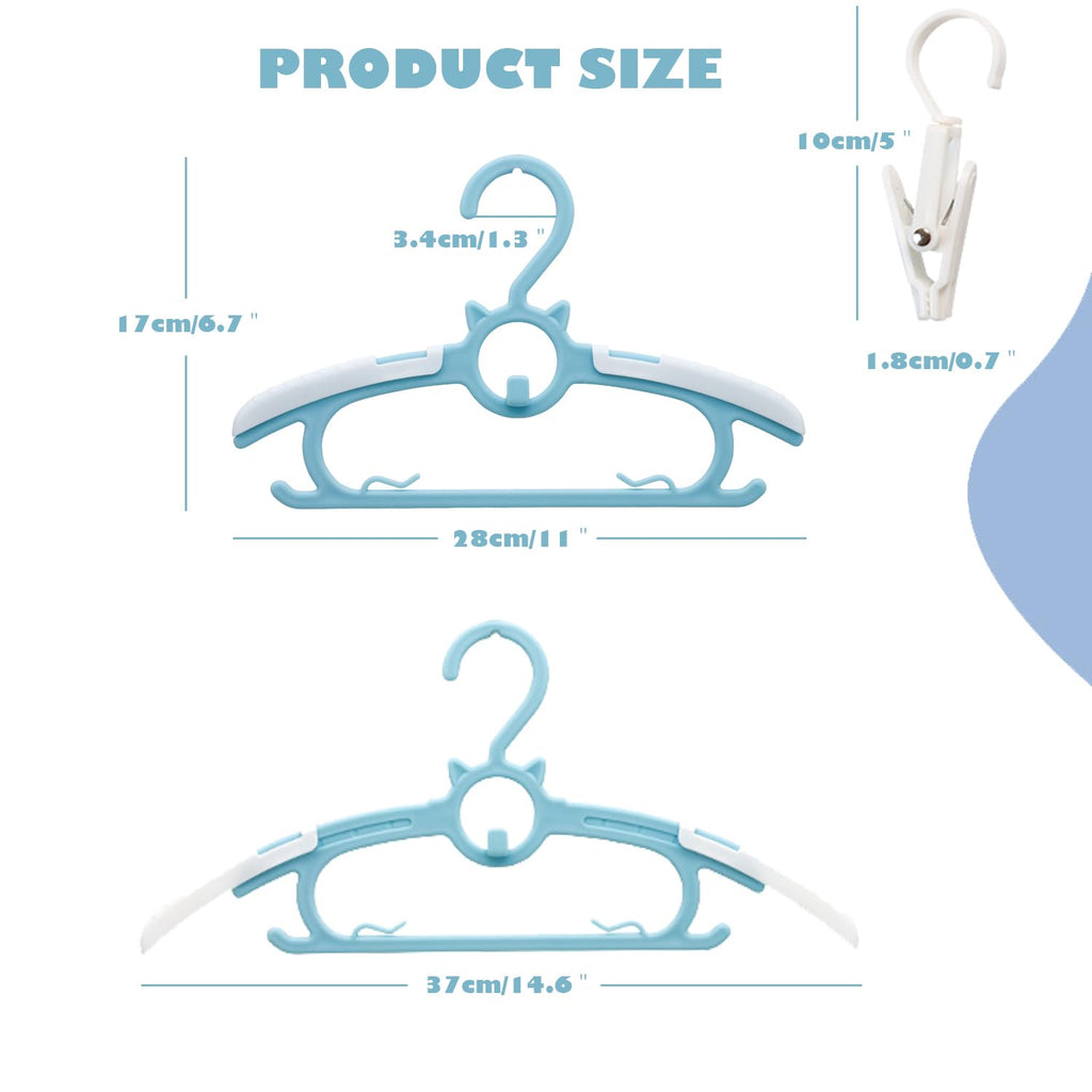 Baby Hangers, 50pcs Space Saving Blue Kids Hangers