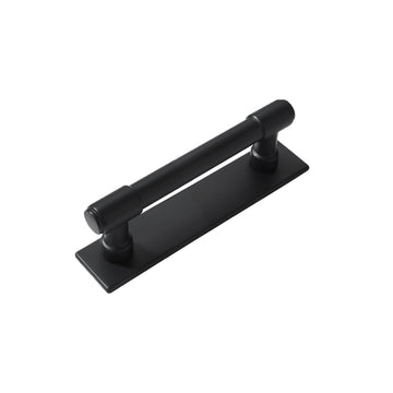 5 Pack 3 Inch(76 mm) Center to Center Black Cabinet Pull Backplate with Base Plate Zinc Solid Matte Black Kitchen