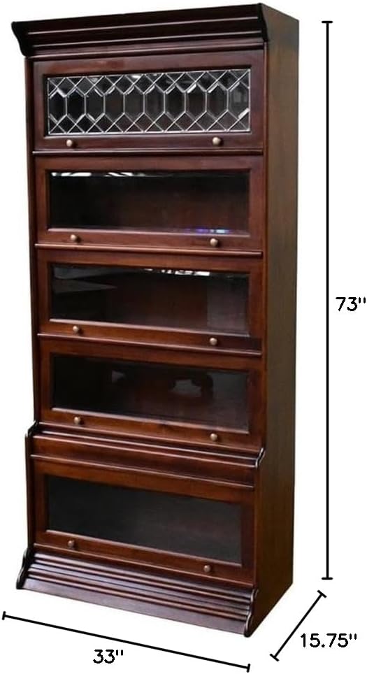 Legacy 5 Stack Barrister Bookcase - Brown Walnut