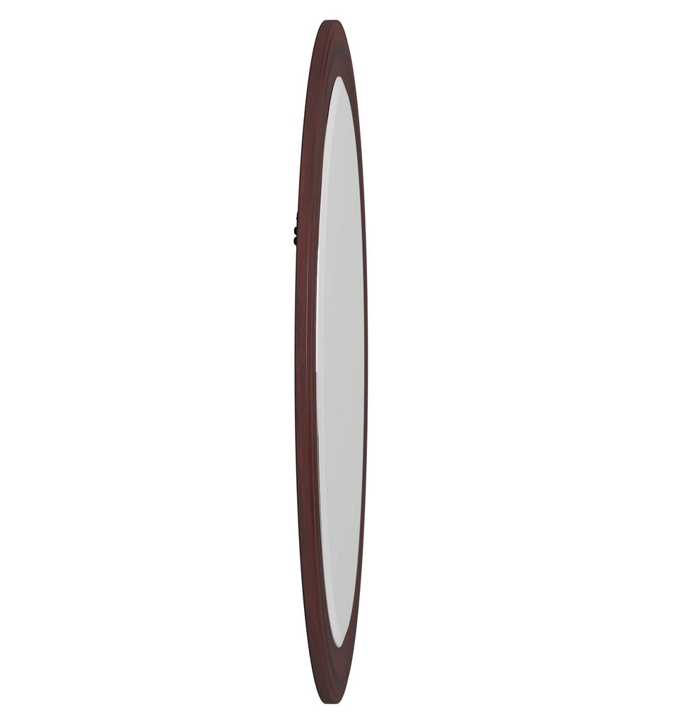George Oval Chocolate Brown Wall, Oval Bevelled Hanging Wood Framed Vanity Mirrors Decor, Living Room, Bathroom