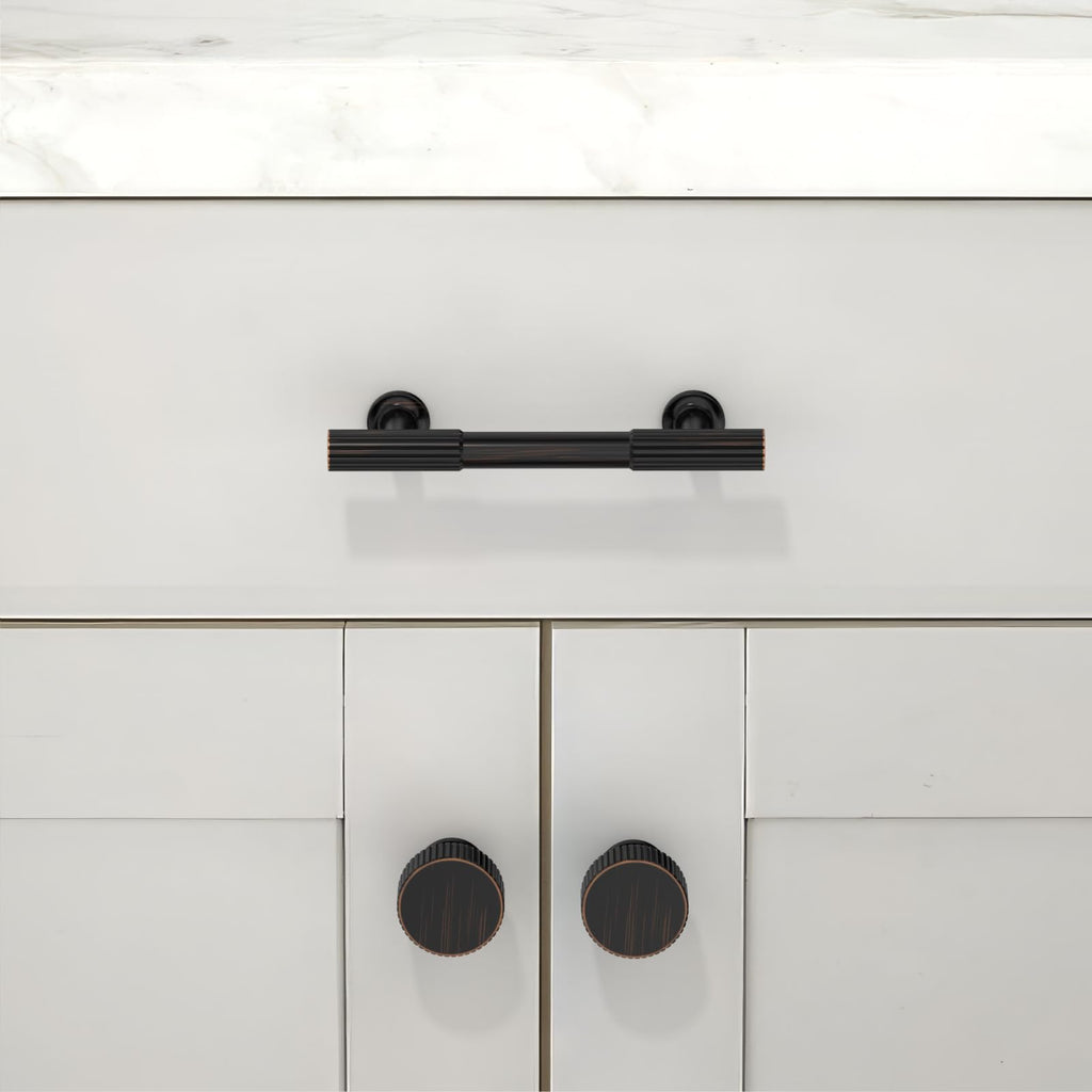 10 Pack Oil Rubbed Bronze Cabinet Pulls 3 Inch(76mm) Kitchen Cabinet Handles Solid Zinc Alloy Cabinet Hardware Drawer