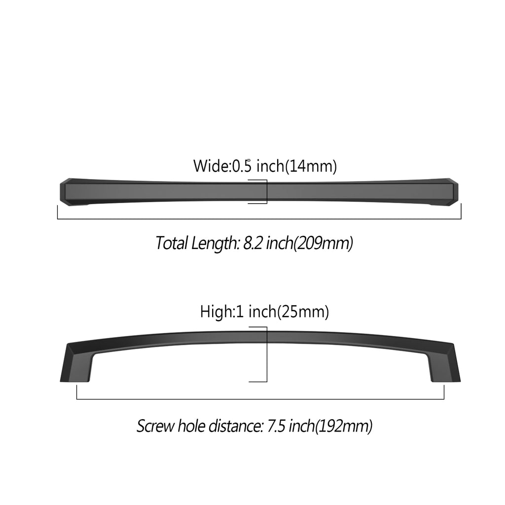 10 Pack 7.5 inch Matte Black Kitchen Cabinet Handles