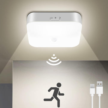 Rechargeable Motion Sensor Closet Light, 500LM Wireless Ceiling Light White