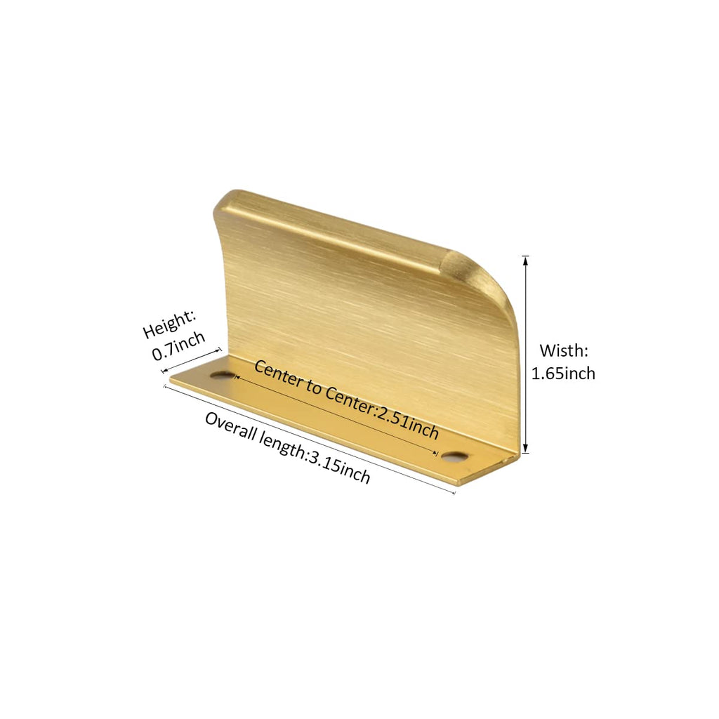 Edge Finger Tab Pulls for Cabinets Invisible Kitchen Concealed Aluminum Flat Hidden Drawer Pull Easy to Install Pack