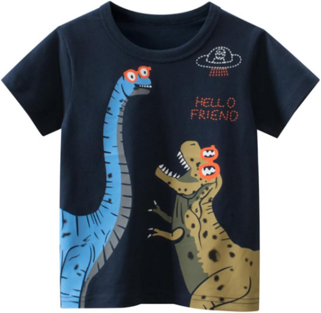 Toddler Boy Dinosaur T-Shirts Short Sleeve Shark Excavator Tee