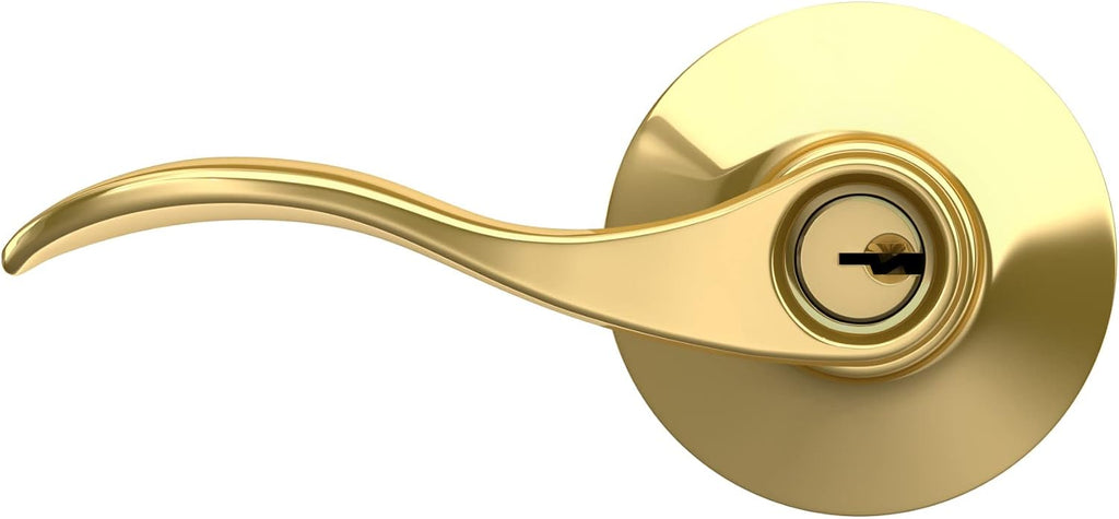 ACC 505 Accent Door Lever, Keyed Entry Lock, Bright Brass
