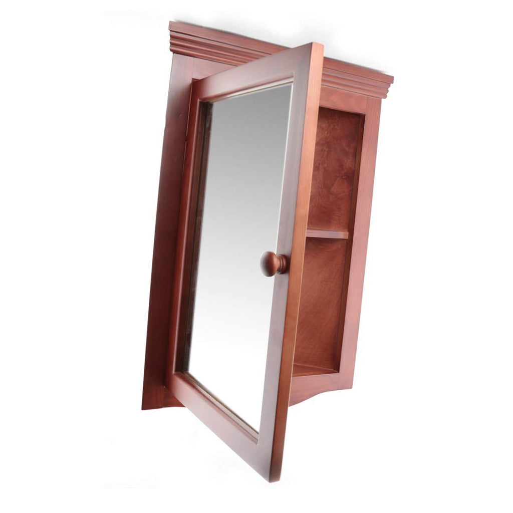 Supply Corner Medicine Cabinet with Mirror - Wall Mount Wooden Bathroom Medicine Cabinet - Double Shelf Storage