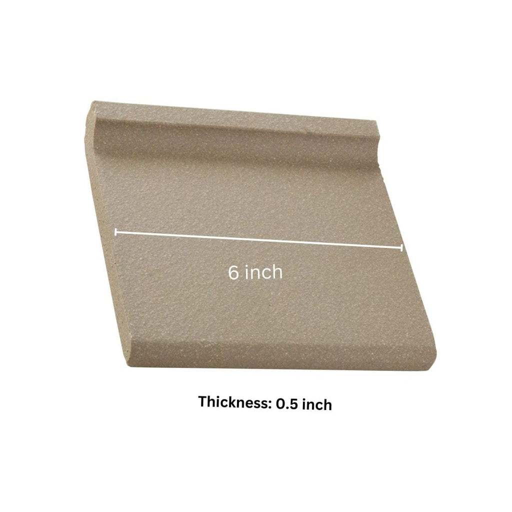 5x6 Ashstone Gray Cove Base Quarry Tile Curved Edge Floor&Wall Trim for Indoor and Outdoor Use, Matte Finish
