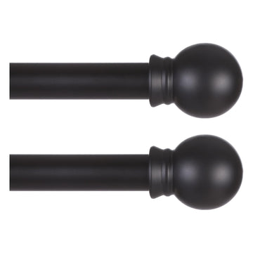 5/8" Diameter Splicing Curtain Rods 2 pack for Windows 30 or 46 inch, Black Curtain Rods, Farmhouse, Outdoor etc.