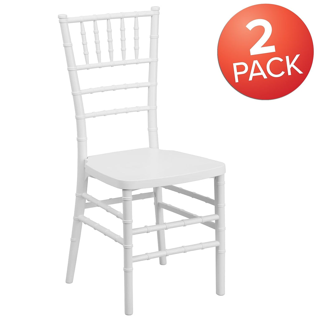 Hercules Stacking Resin Chiavari Chair, Silver, 2-Pack