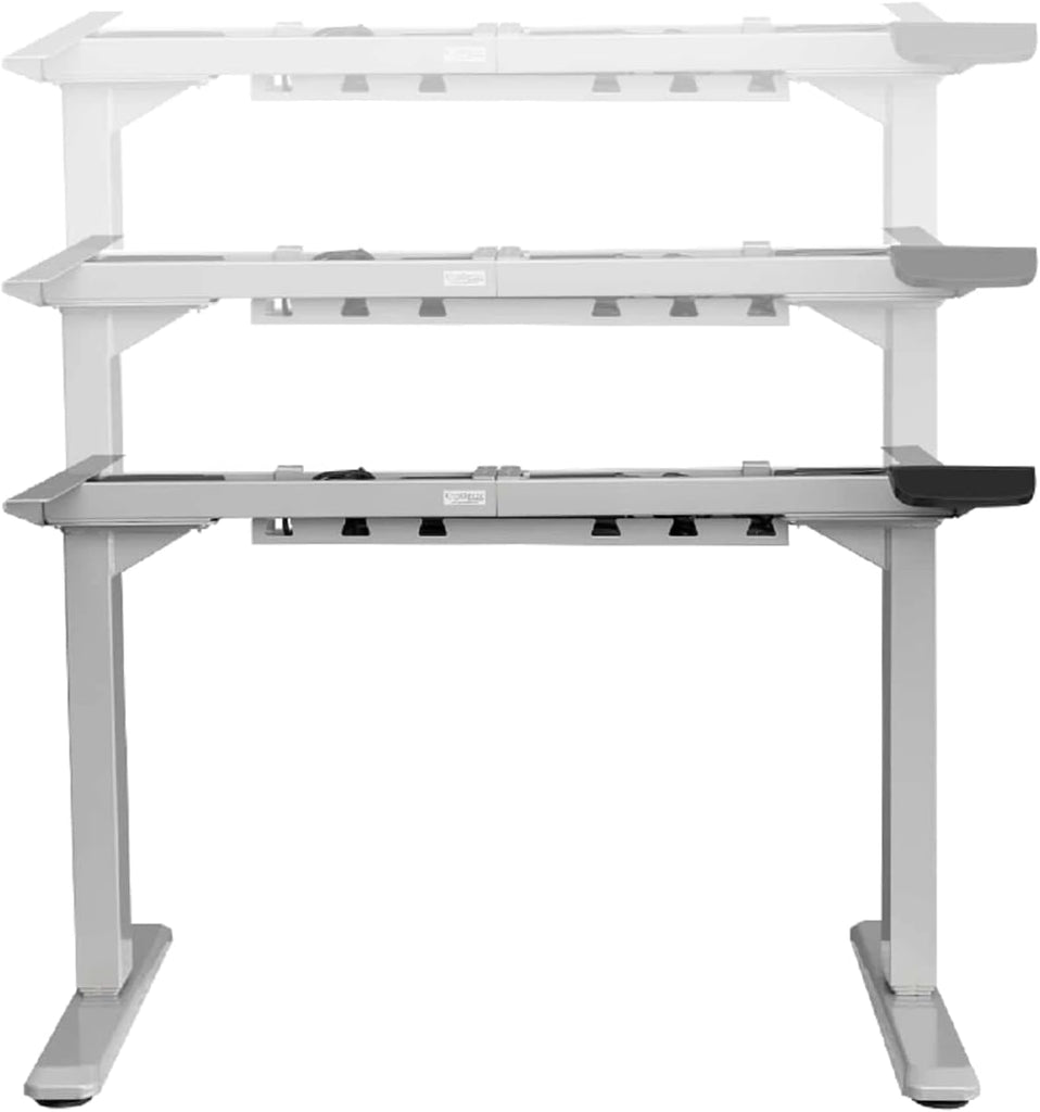24.5-50" Max Height Gray Dual Motor Electric Height Adjustable Standing Desk Frame (Tabletop Not Included), Ergonomic