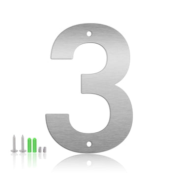 16 Inch Floating House Numbers and Metal Letters for Outdoor Signs, Modern 304 Stainless Steel Silver Address Numbers