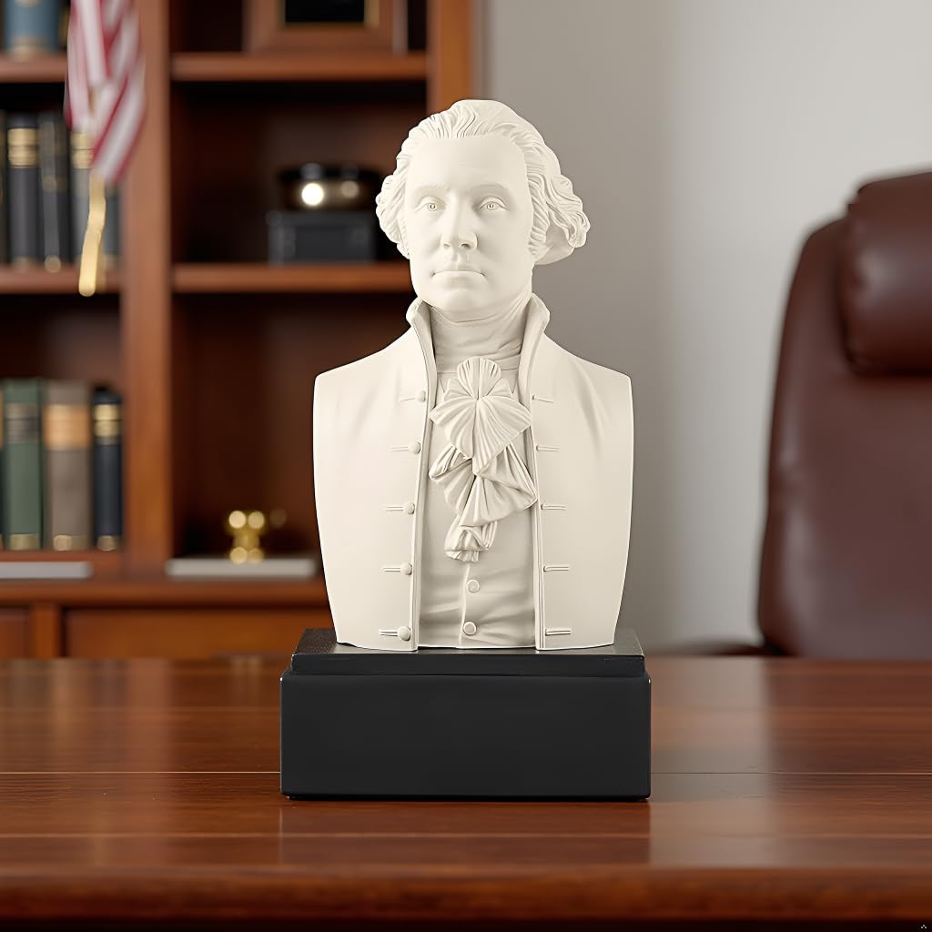 President George Washington Bust Statue - Founding Father Sculpture - Patriotic American History Home or Office
