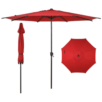11FT Lyon Outdoor Patio Umbrella Outdoor Table Umbrella with Push Button Tilt and Crank Market Umbrella 8 Sturdy Ribs